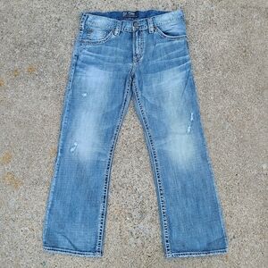 Silver Jeans Men's Faded Blue Straight Jeans